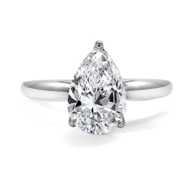 Clarity Diamond™ Signature Lab Grown Pear Diamond Solitaire Engagement Ring