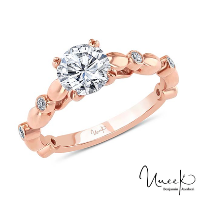 14K Rose Gold Round Diamond Engagement Ring