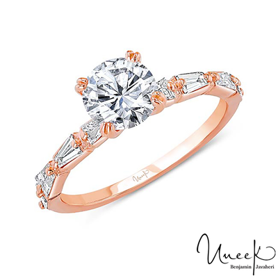 14K Rose Gold Round Diamond Engagement Ring