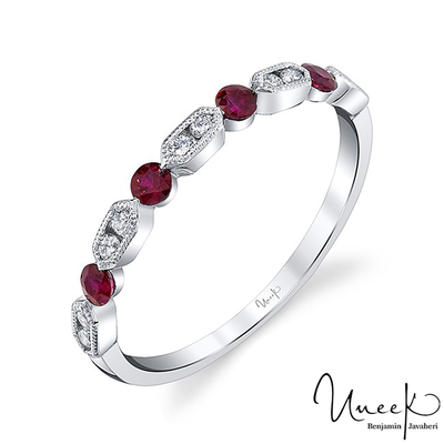 14K White Gold Ruby Fashion Ring