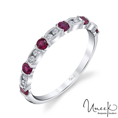 14K White Gold Ruby Fashion Ring