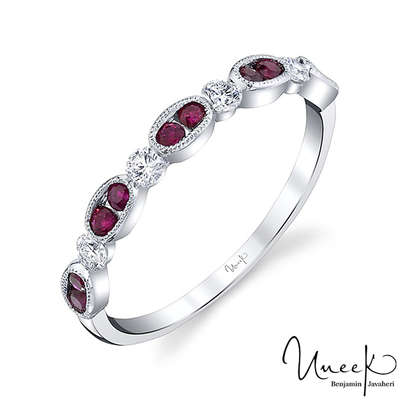 14K White Gold Ruby Fashion Ring