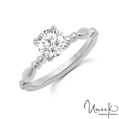 14K White Gold Round Diamond Engagement Ring