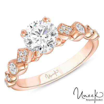 14K Rose Gold Round Diamond Engagement Ring