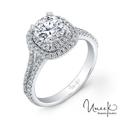 14K White Gold Round Diamond Engagement Ring