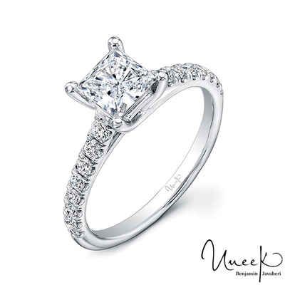 14K White Gold Round Diamond Engagement Ring